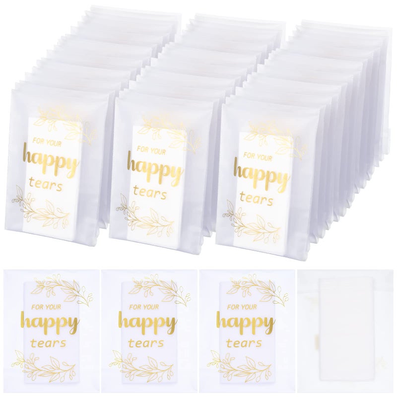 60 Pcs Wedding Tissues Packs for Guests Happy Tears Tissue Packs for Wedding 3 Ply Bulk Facial Pocket Travel Individual Favors for Party Guests Gifts